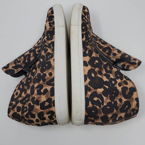 Animal Print Ankle Bootie 9.5 Hidden Wedge Shoes Leopard Sneaker Madden Girl - Picture 4 of 10
